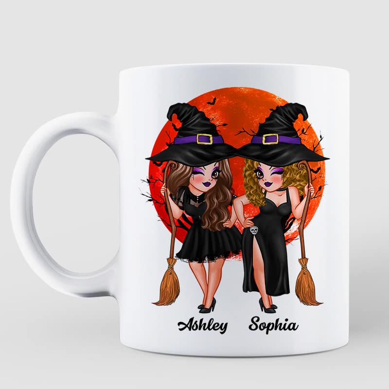 Pretty Witches Best Friends Personalized Mug