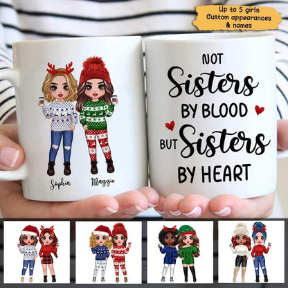 To My Bestie Christmas Standing Doll Besties In Snow Personalized Mug