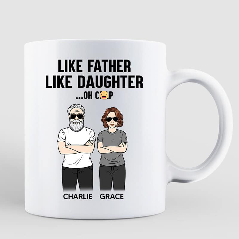 Like Father Like Daughter Man Woman Standing Father's Day Gift Personalized Mug