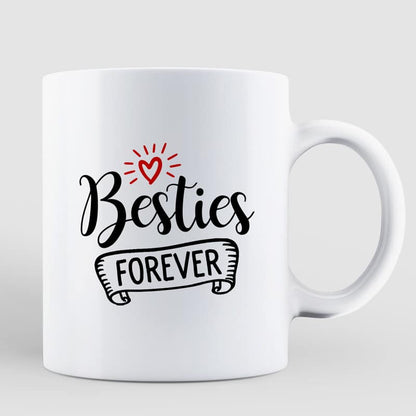 Besties Sisters Forever Christmas Besties Standing Back View Personalized Mug