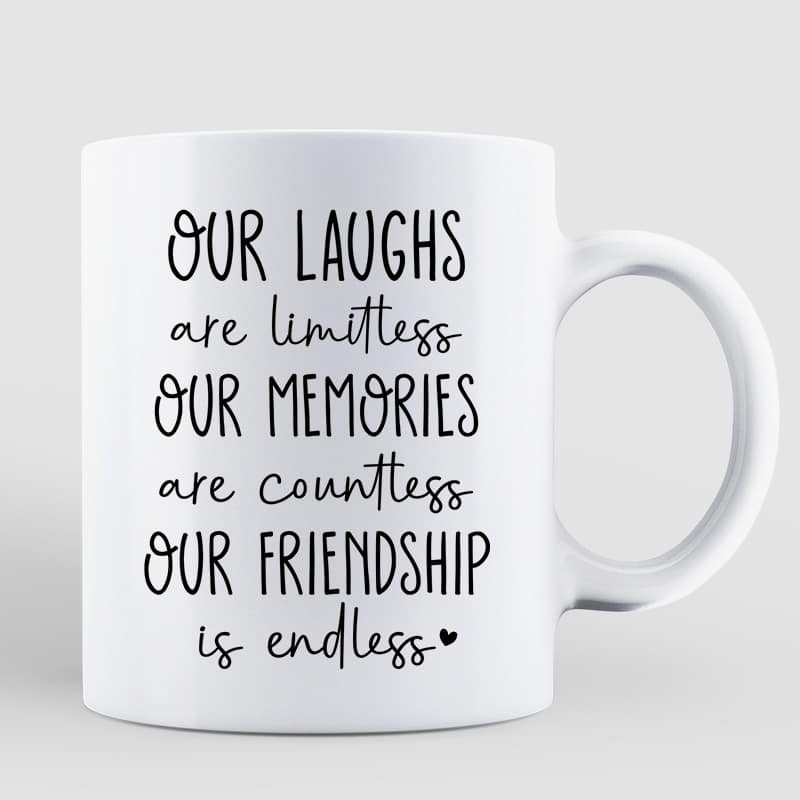 Our Friendship Is Endless Besties Back View Christmas Personalized Mug