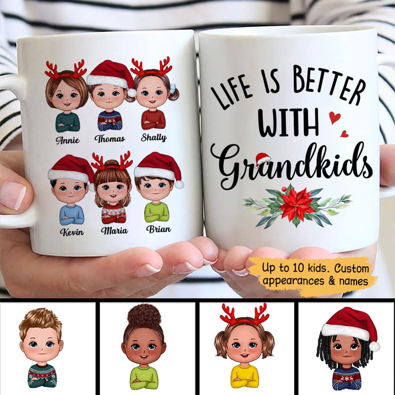 Life Is Better With Grandkids Christmas Personalized Mug