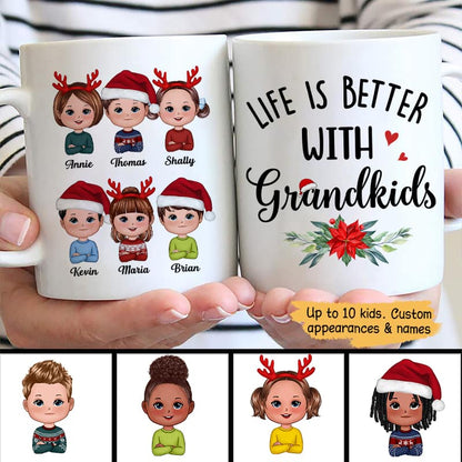 Life Is Better With Grandkids Christmas Personalized Mug