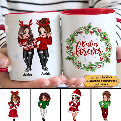 Christmas Wreath Pretty Besties Personalized Mug