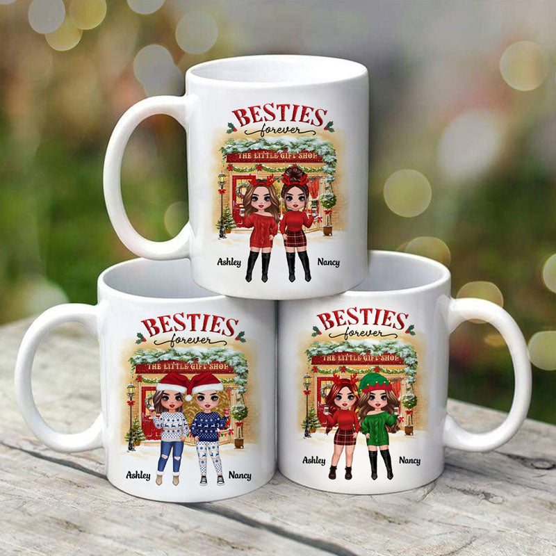 Christmas Gift Shop Best Friends Sisters Personalized Mug