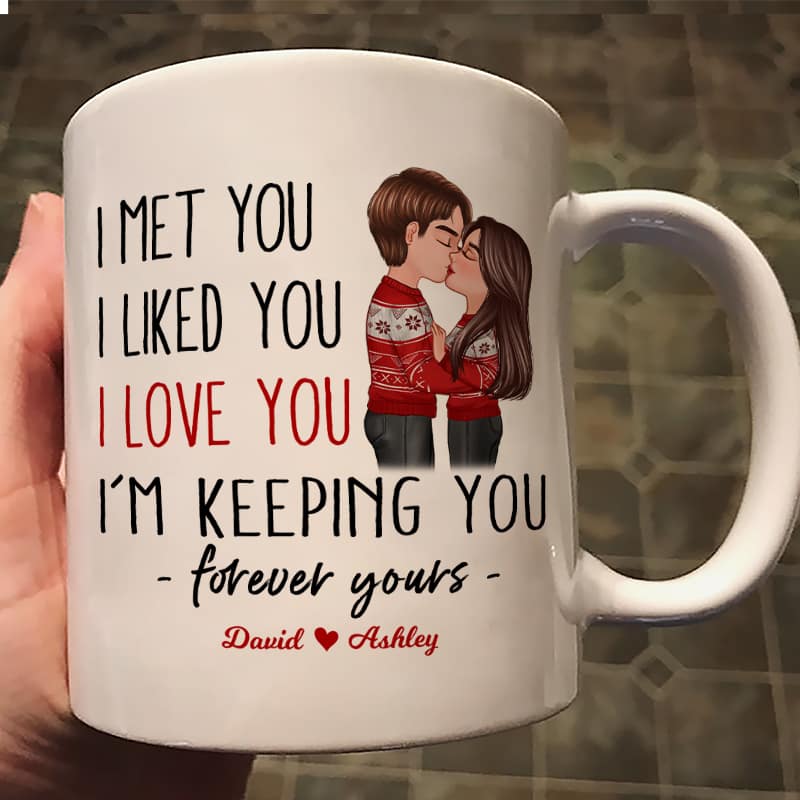 Couple Kissing Forever Yours Personalized Mug