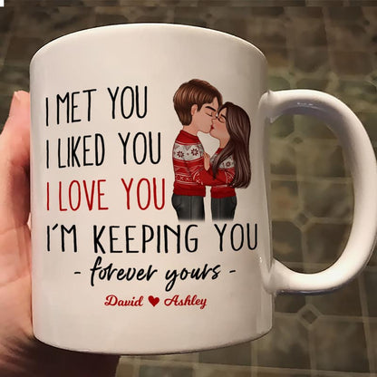 Couple Kissing Forever Yours Personalized Mug