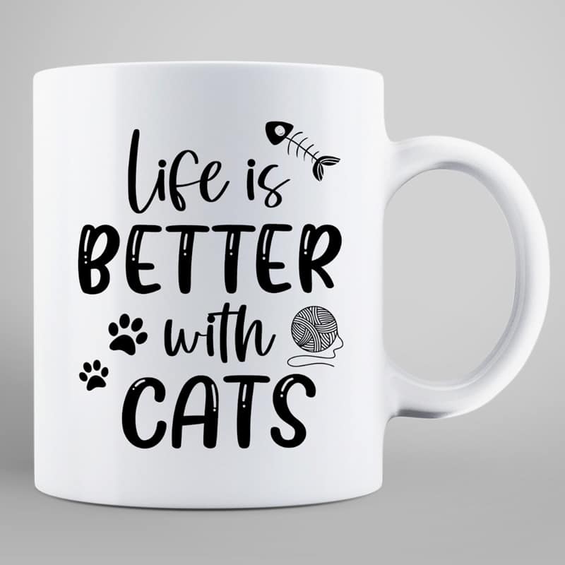 Life Is Better With Cats Fluffy Cat Tower Personalized Mug