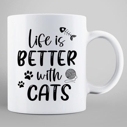 Life Is Better With Cats Fluffy Cat Tower Personalized Mug