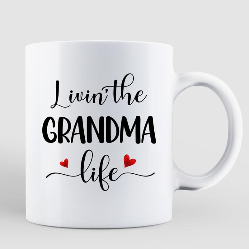 Life Is Better With Grandkids Chin On Hands Christmas Personalized Mug