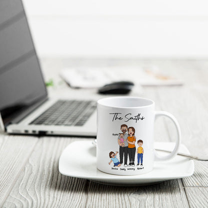 Funny Family Style Dad Mom And Kids Personalized Mug