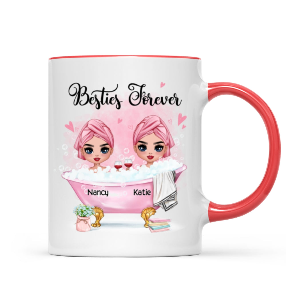 Doll Besties Sisters In The Bathtub Personalized Mug