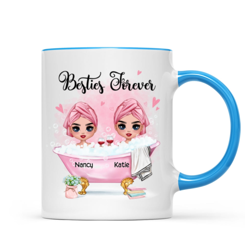 Doll Besties Sisters In The Bathtub Personalized Mug