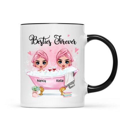 Doll Besties Sisters In The Bathtub Personalized Mug