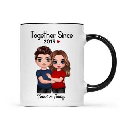 Standing Embracing Doll Couple Valentine's Anniversary Gift For Him Gift For Her Personalized Mug