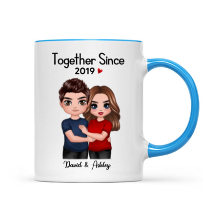 Standing Embracing Doll Couple Valentine's Anniversary Gift For Him Gift For Her Personalized Mug