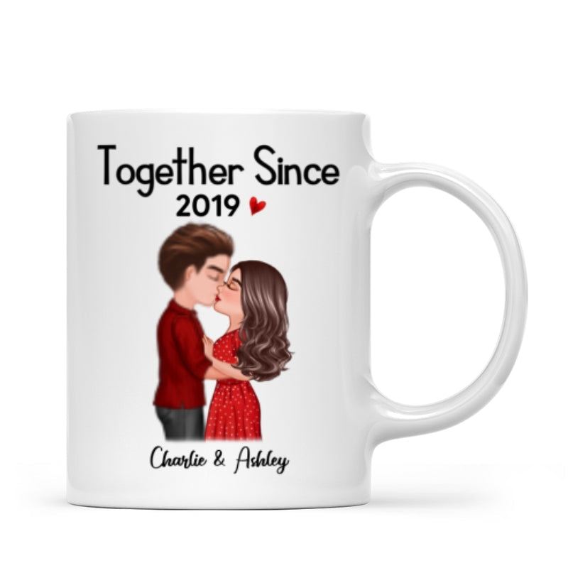 Doll Couple Kissing Anniversary Gift For Him Gift For Her Personalized Mug
