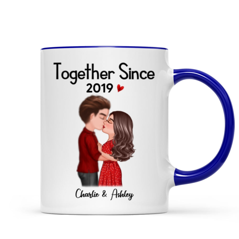 Doll Couple Kissing Anniversary Gift For Him Gift For Her Personalized Mug