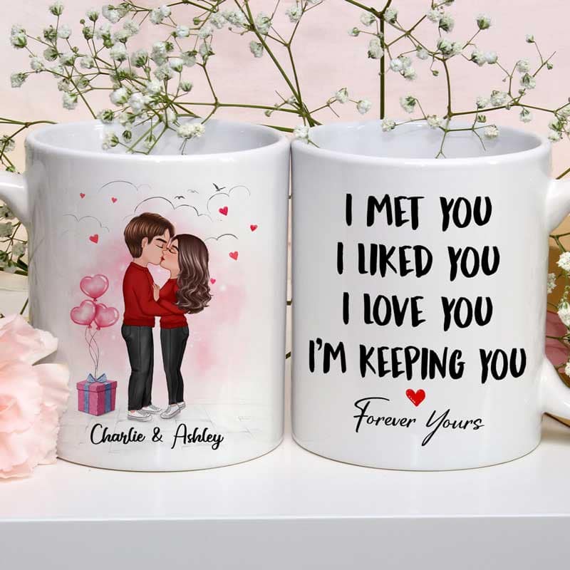 Couple Kissing I Met You I Love You Valentine's Day Gift Personalized Mug