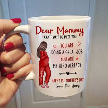 Happy First Mother's Day Pregnancy Mom From The Bump Personalized Mug