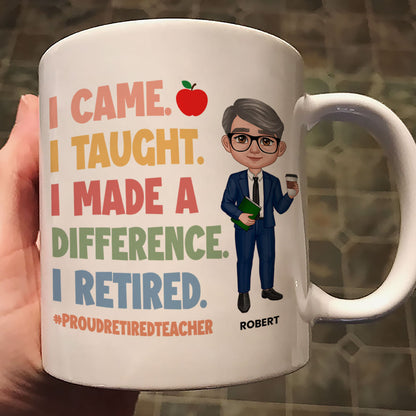 Proud Retired Teacher Personalized Mug, Retirement gift