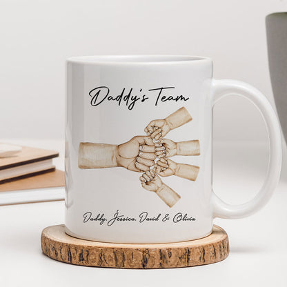 Daddy's Team Fist Bump Personalized Mug