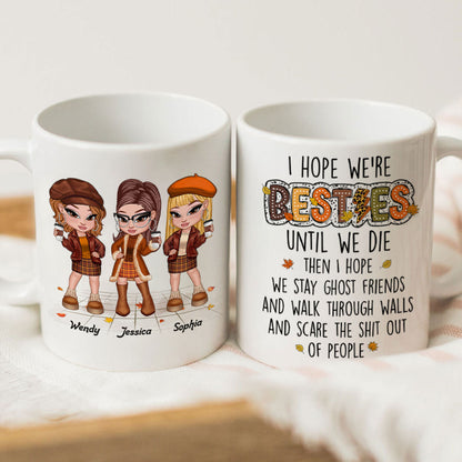 We're Besties Sisters Until We Die Personalized Mug, Fall Season Gift