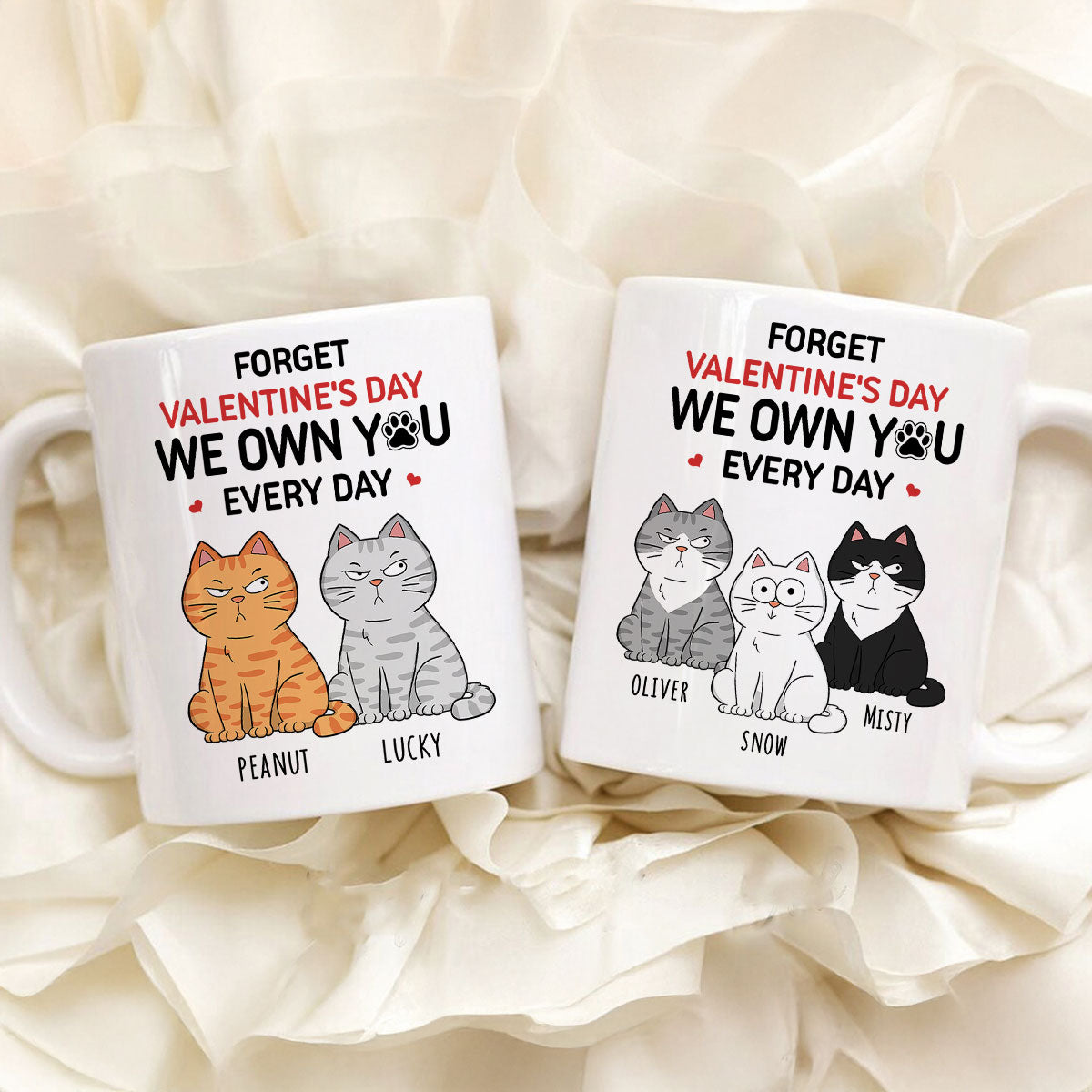 Forget We Own You Everyday Funny Personalized Mug for Cat Moms, Cat Dad