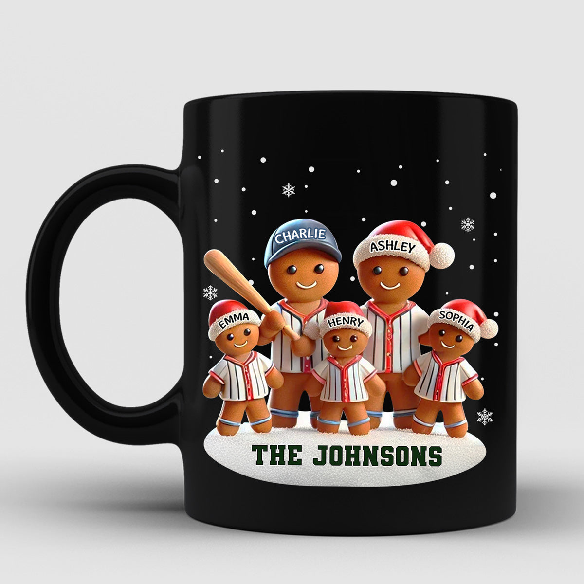 Baseball Gingerbread Family Sport Lover Personalized Mug