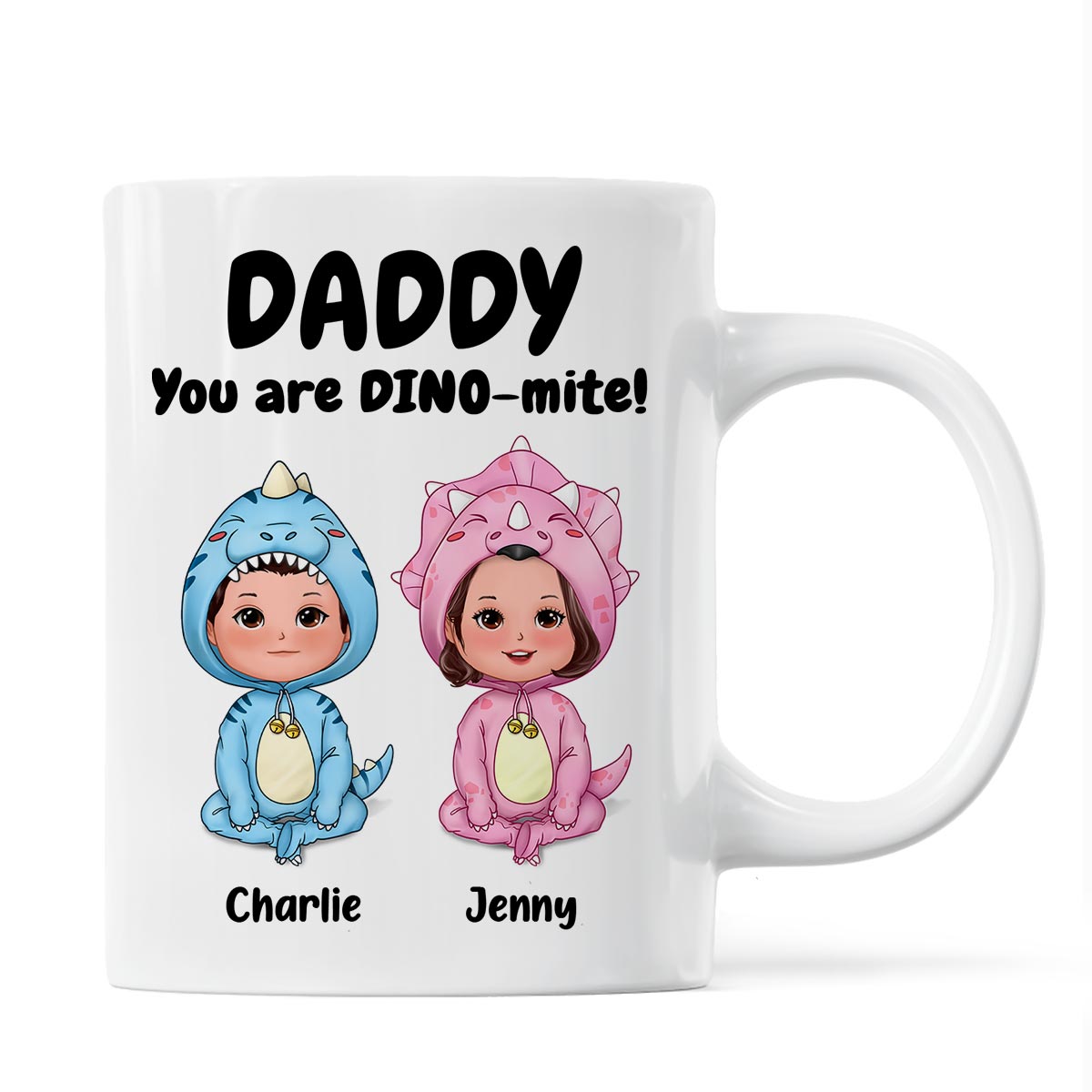 Daddy Mommy Grandpa Grandma You Are DINO-mite Dinosaur Kids Personalized Mug
