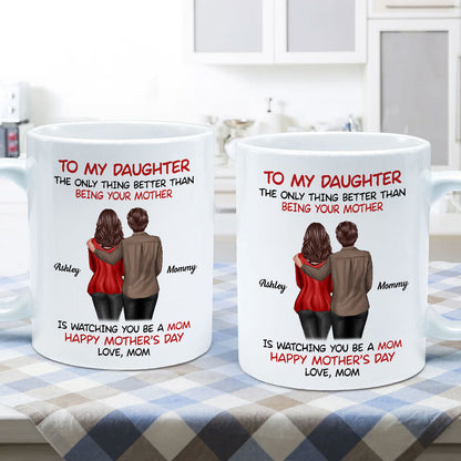 To My Daughter Happy Mother's Day Back View Mom Daughter Personalized Mug