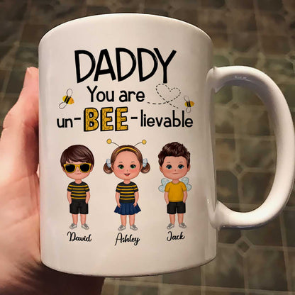 Daddy Mommy Grandpa Grandma You Are Un-BEE-lievable Personalized Mug