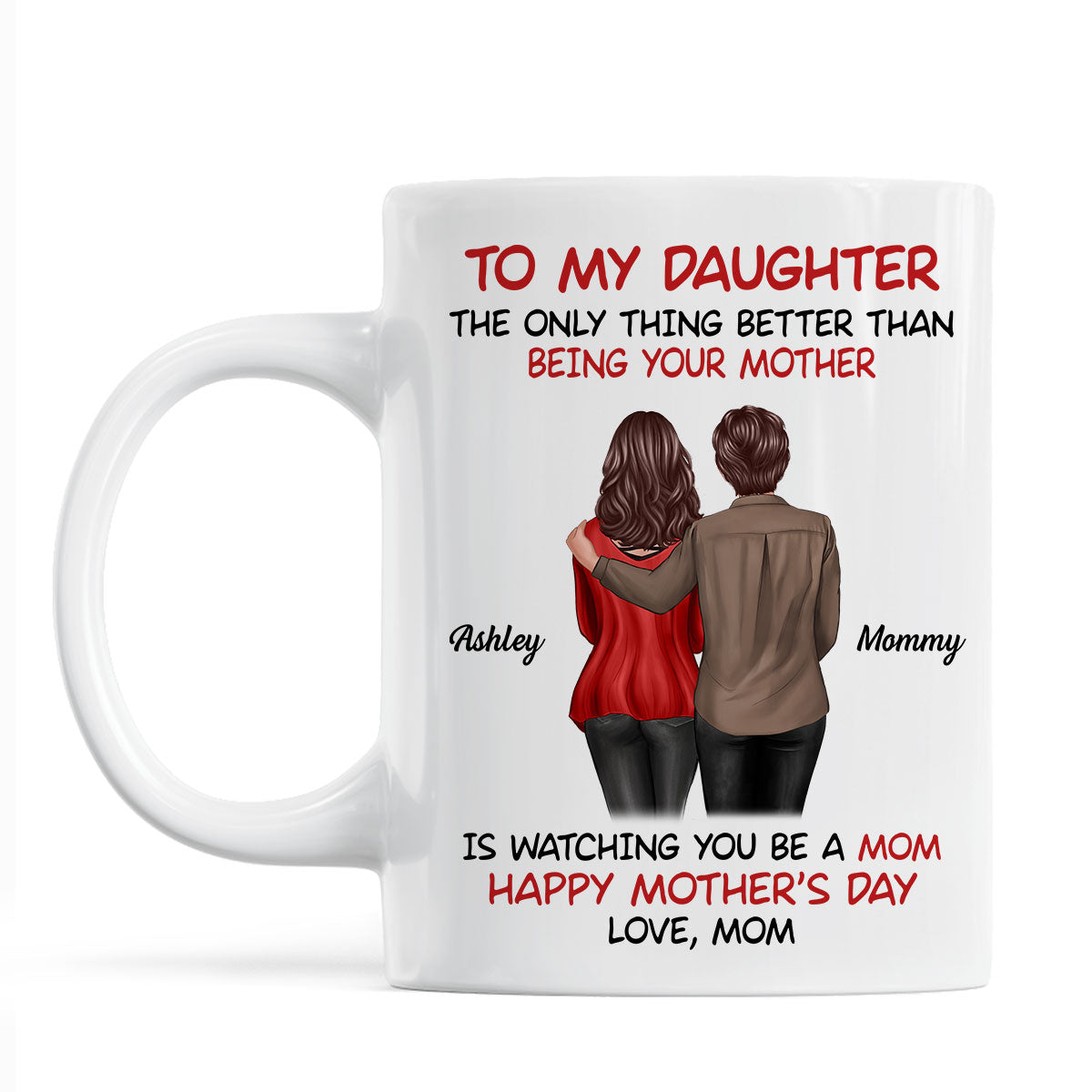 To My Daughter Happy Mother's Day Back View Mom Daughter Personalized Mug