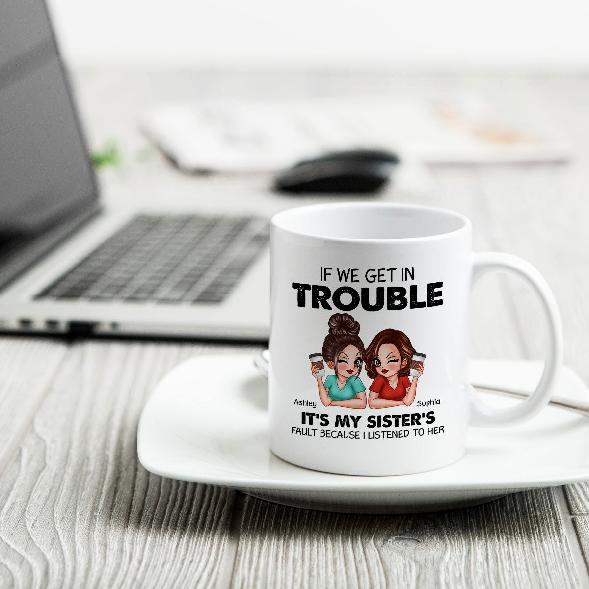 Sister To Sister Personalized Mug, Christmas Gift