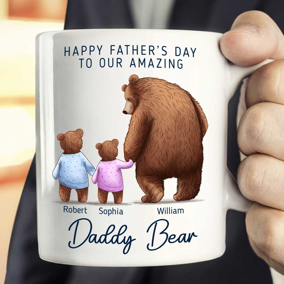 Happy Father's Day To Amazing Daddy Bear Personalized Mug