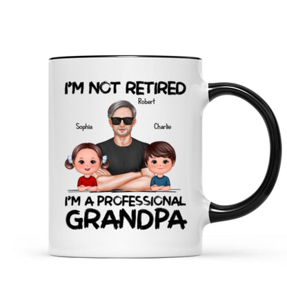 I'm Not Retired I'm A Professional Grandpa Personalized Mug, Retirement Gift For Grandpa