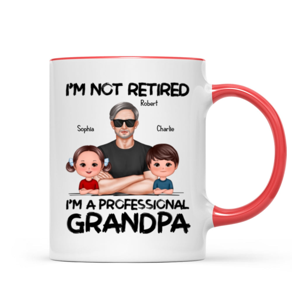I'm Not Retired I'm A Professional Grandpa Personalized Mug, Retirement Gift For Grandpa