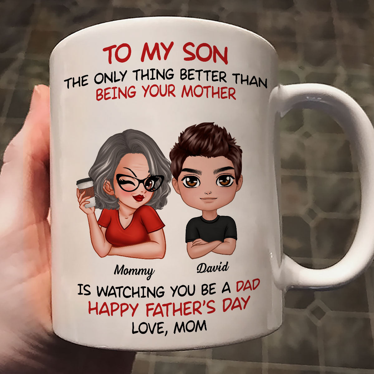 To My Son From Mom Happy Father's Day Personalized Mug
