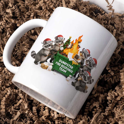 Funny Raccoon Dumpster on Fire Response Team - Personalized Mug - Funny Holiday Gift for Coworkers