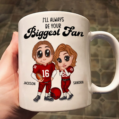 Personalized Y2K Football Couple Mug, Gift for Couples