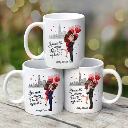 The Missing Piece To My Heart Valentine's Day Gift For Him, Gift For Her Personalized Mug