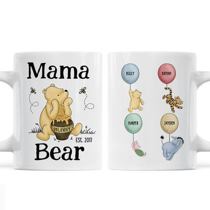 Mama Bear Est. Cute Characters With Balloon Mother's Day Gift For Mom Grandma Auntie Personalized Mug