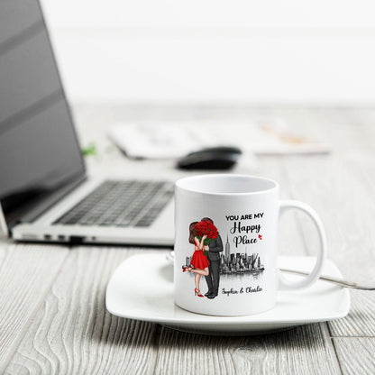 Elegant Couple Skyline Personalized Mug