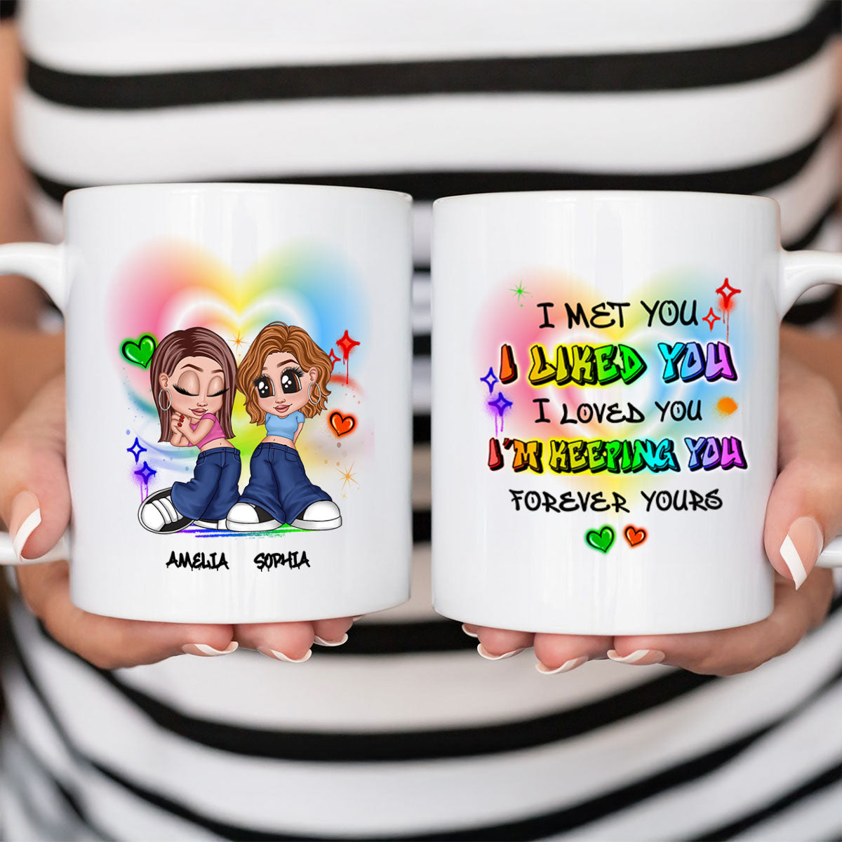 Pride Month LGBT Y2K Couple I Met You Personalized Mug, Gift For Couple