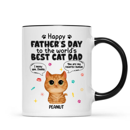 Watercolor Cute Cats Happy Father's Day Cat Dad Personalized Mug