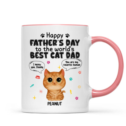 Watercolor Cute Cats Happy Father's Day Cat Dad Personalized Mug