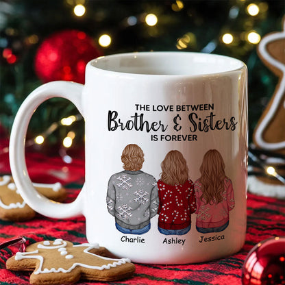 Personalized Siblings Christmas Mug, Personalized Brothers and Sisters Ornament, Siblings Gift