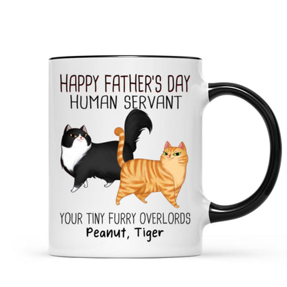 Cartoon Walking Cat Happy Father's Day Human Servant Personalized Mug