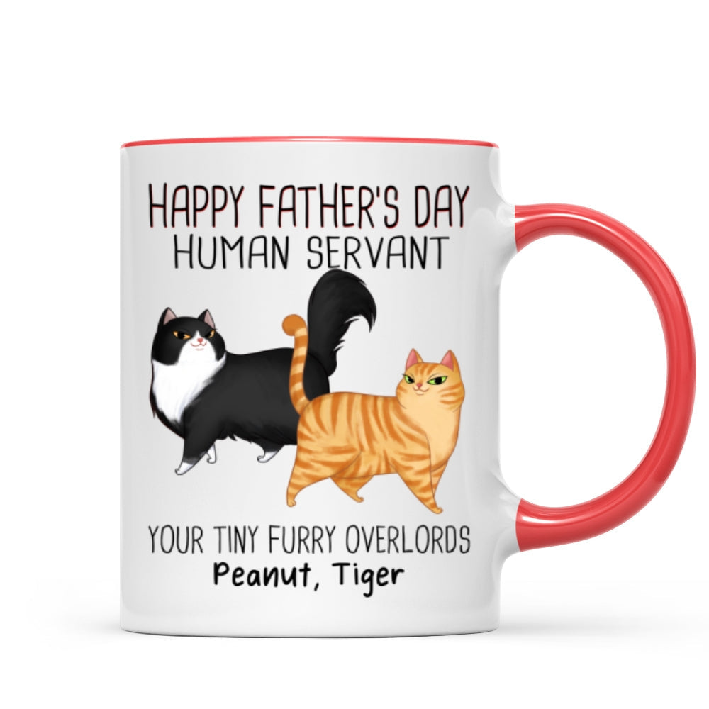 Cartoon Walking Cat Happy Father's Day Human Servant Personalized Mug