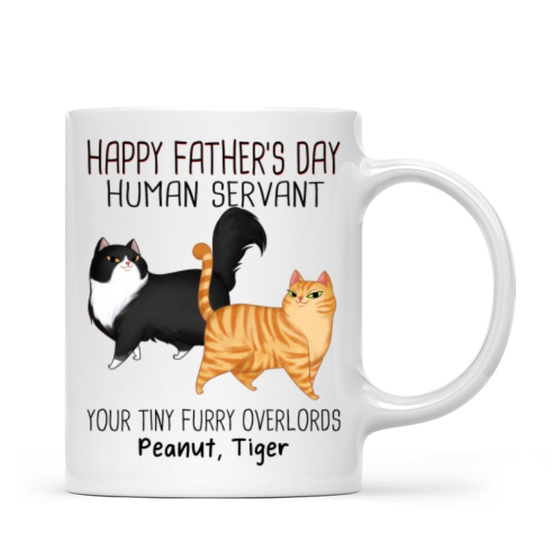 Cartoon Walking Cat Happy Father's Day Human Servant Personalized Mug
